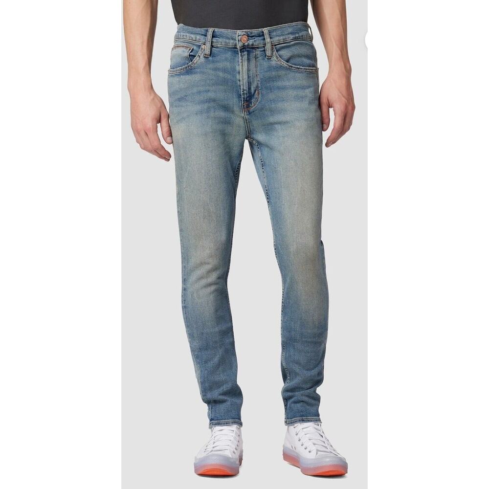 NWT Mens 40x32 HUDSON AXL Slim Skinny Stretch Jeans Medium Wash Indigo Neo Blue